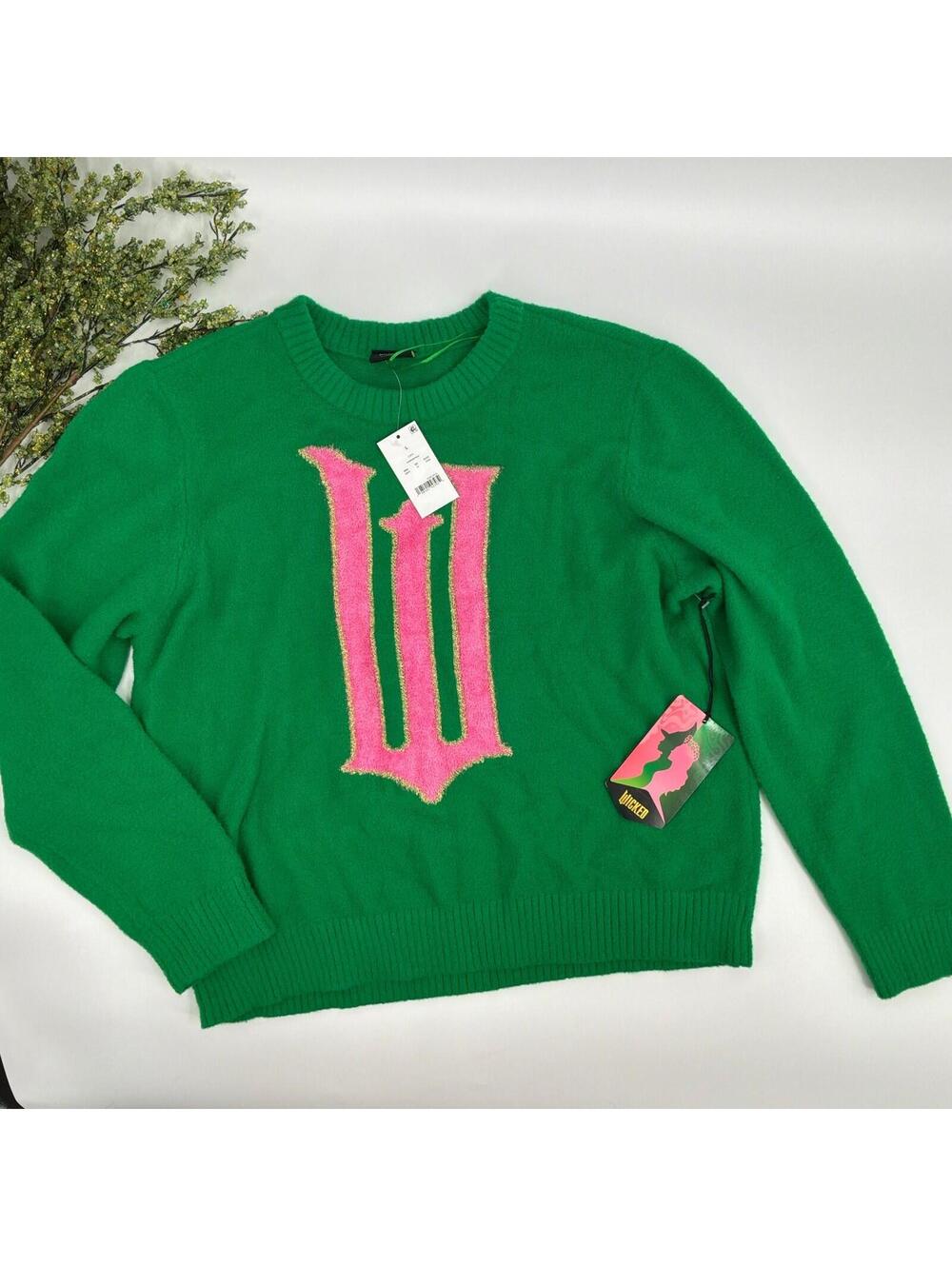 NWT Green Wicked Crewneck Sweater Size Large Women's